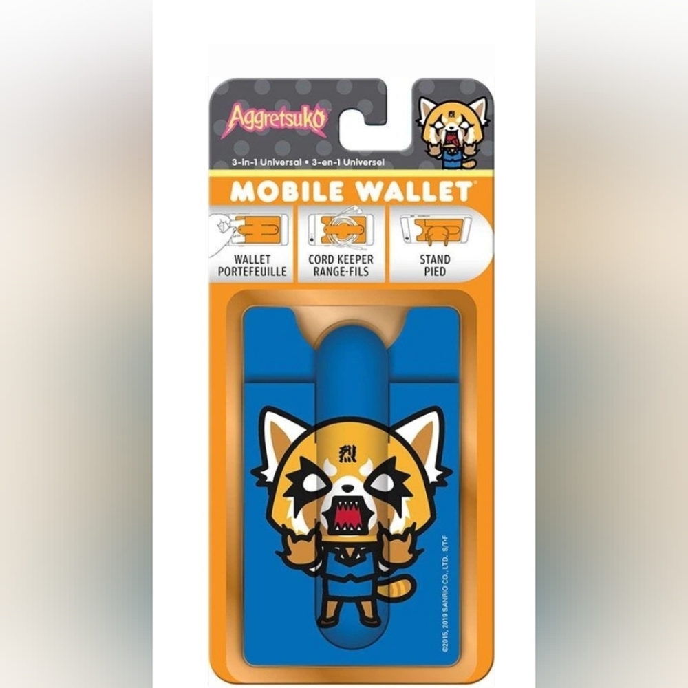 NEW Sanrio Aggretsuko 3-in-1 Universal Mobile Wallet